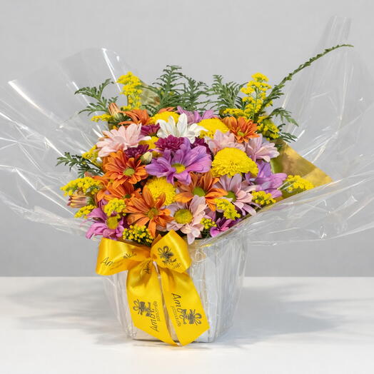Margaridas Com Carinho - Arranjo Colorido Na Caixa Floral