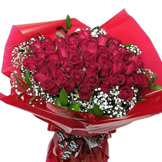 Buquê 50 Rosas Vermelhas Nacionais