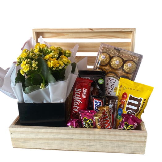 Cesta presente com flores