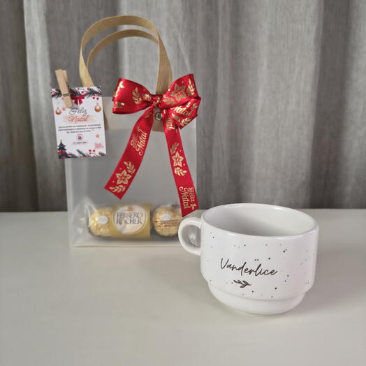 Xicara Personalizada com Bolsa de Natal