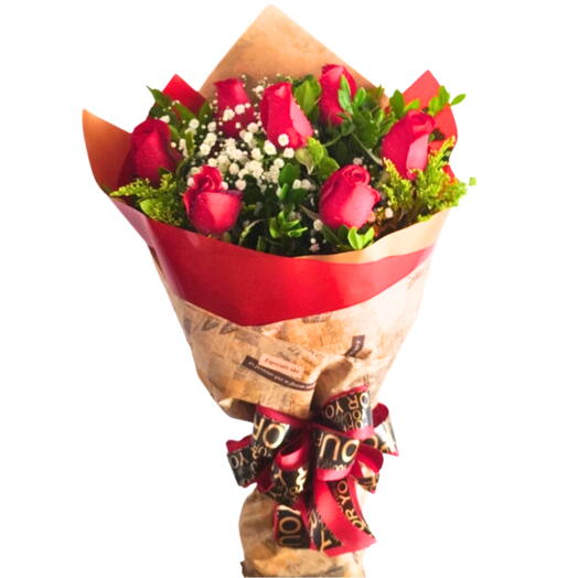 Buquê 7 Rosas - Amor Ardente