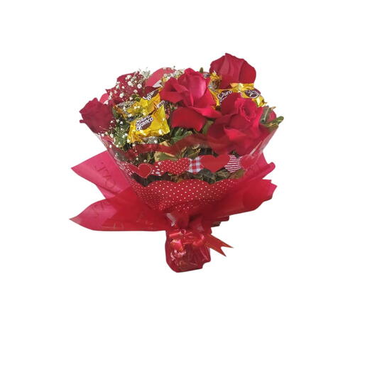 Buque de Rosas Colombiana com Ouro Branco