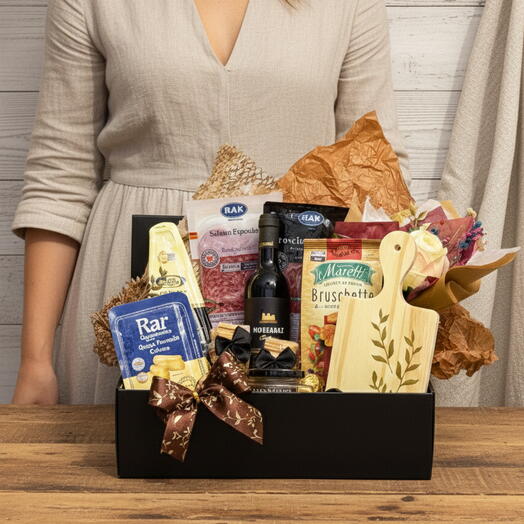 Cesta de Presente Gourmet Rustic Elegance