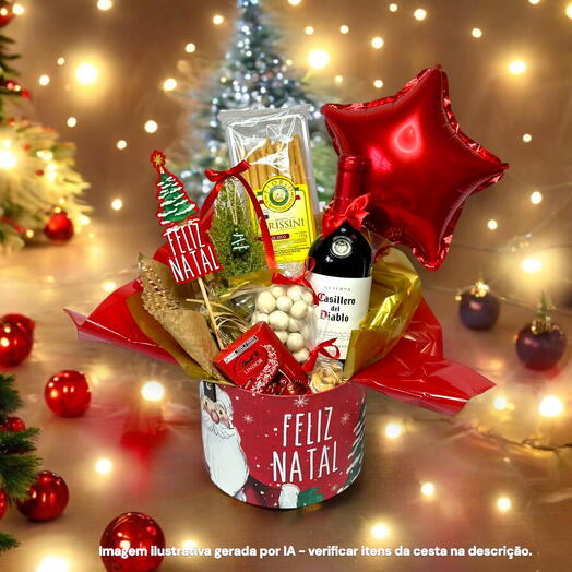 Box Luxo Natal com Vinho