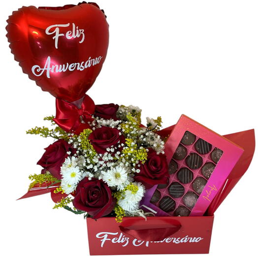 Cesta Aniversario com Balão