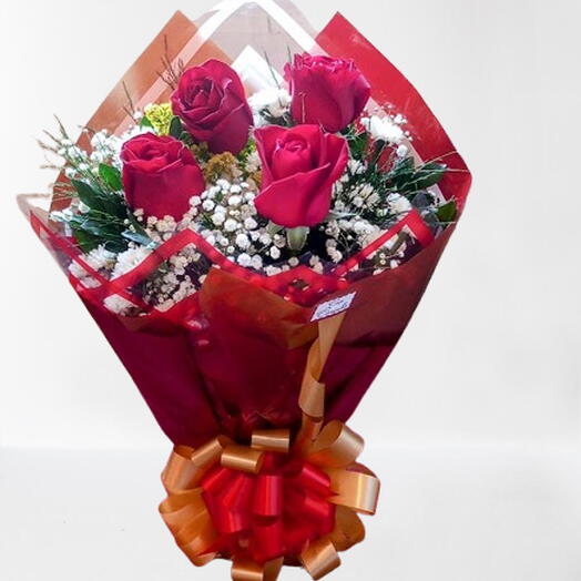 Buquê com 4 Rosas