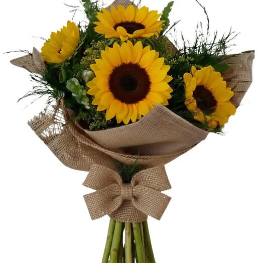 Buquê Luxo de Girassol com Flores Delicadas