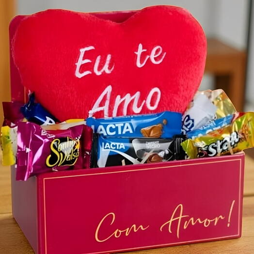 Caixa Amor com Pelucia Coração