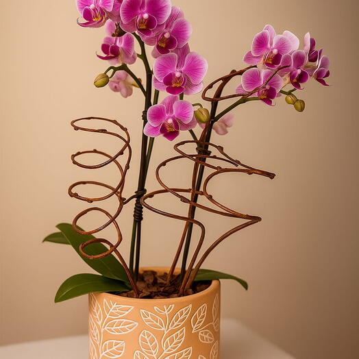 Mini Orquideas Phalaenopsis no vaso de cerâmica